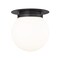 Z-Lite Calhoun Flush Mount, 1-Light, 13 In.W x 14 In.H, Matte Black/White Opal 7505F13-MB - alternate 1